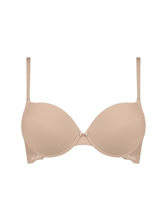 Triumph – Lovely Micro WHUM - beżowy - gładki biustonosz push-up