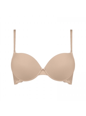 Triumph – Lovely Micro WHUM - beżowy - gładki biustonosz push-up