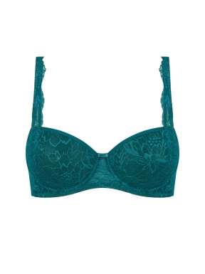Triumph – Amourette Charm WHP02 - turkusowy - koronkowy, usztywniony biustonosz z fiszbinami