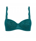 Triumph – Amourette Charm WHP02 - turkusowy - koronkowy, usztywniony biustonosz z fiszbinami