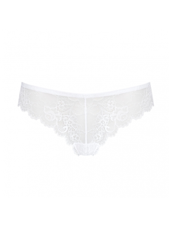 Triumph - Tempting Lace Brazilian String – białe - koronkowe majtki typu string