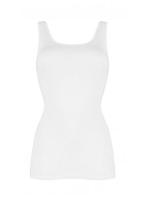 Triumph - Katia Basics Shirt02 - biały - gładki, bawełniany podkoszulek na szerszych ramiączkach