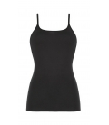 Triumph - Katia Basics Shirt01 - czarny - gładki, bawełniany podkoszulek z cienkimi ramiączkami