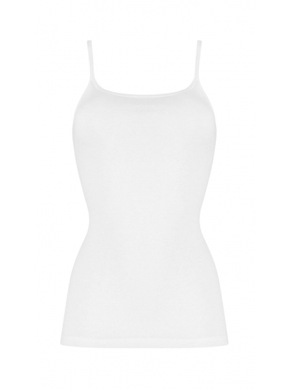 Triumph - Katia Basics Shirt01 - biały - gładki, bawełniany podkoszulek z cienkimi ramiączkami