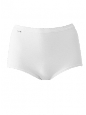 sloggi - BASIC MAXI 2P – białe - gładkie, bawełniane majtki z wysokim stanem typu maxi