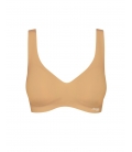 sloggi - ZERO FEEL BRALETTE EX – beżowy - gładka, bezszwowa braletka bez fiszbin z usztywnionymi miseczkami push-up