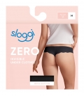 sloggi - ZERO COTTON HIPSTRING – czarne - bezszwowe, bawełniane stringi laserowo cięte