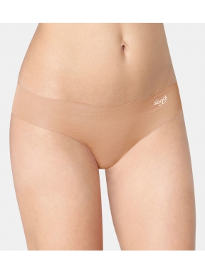 sloggi - ZERO MICROFIBRE HIPSTRING – beżowe - gładkie, bezszwowe majtki laserowo cięte typu string