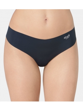 sloggi - ZERO MICROFIBRE HIPSTRING – czarne - gładkie, bezszwowe majtki laserowo cięte typu string