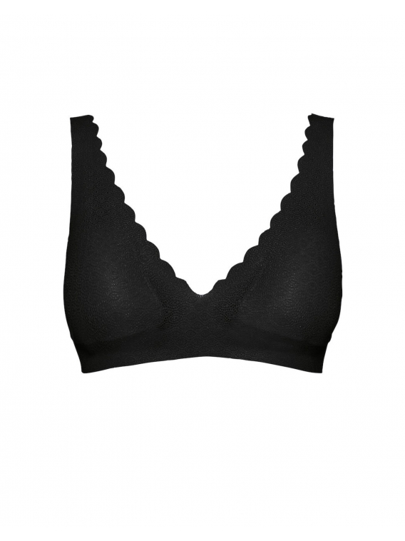 sloggi - ZERO FEEL LACE BRALETTE – czarny - bezszwowy, koronkowy biustonosz typu braletka