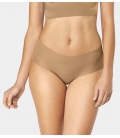 sloggi - ZERO COTTON SHORT – beżowe - bezszwowe, bawełniane majtki laserowo cięte typu short 