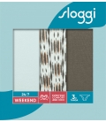 sloggi - 24/7 WEEKEND H TANGA C3P – błękit/khaki/mix - trójpak kolorowych, bawełnianych majtek typu tanga