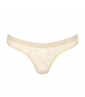 Triumph - Smart Lace High Leg String EX - kremowe - koronkowe majtki typu string z wyższym stanem