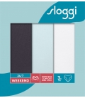 sloggi - 24/7 WEEKEND H TAI C3P – biały/błękit/grafit - trójpak kolorowych, bawełnianych majtek o klasycznym kroju typu tai